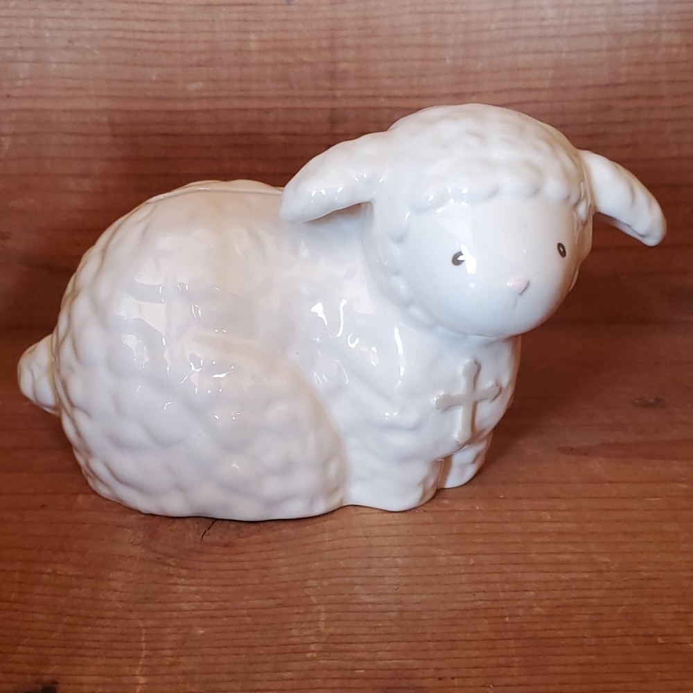 Lamb Sheep Bank with Cross by Grasslands Road